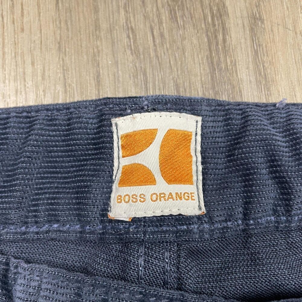 Boss Orange Corduroy Pants Mens 33x34 Navy Blue Orange31 5-Pocket Zip Fly Casual - Picture 4 of 10